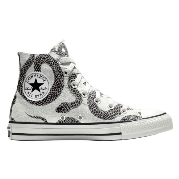 Converse Chuck Taylor All Star High Snake Custom White Black size 13 NEW - Picture 5 of 6